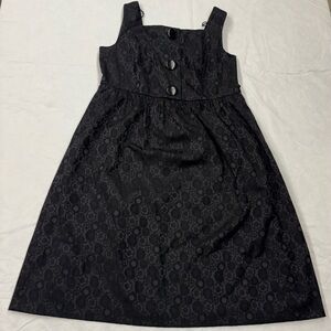 Womens Donna Morgan Little Black Floral Tank Dress Size 12 VGUC